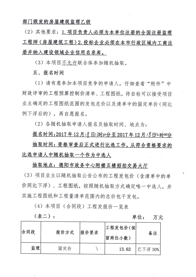 2017年12月12日 德陽(yáng)日?qǐng)?bào)社業(yè)務(wù)用房節(jié)能改造工程監(jiān)理隨機(jī)抽取公告2_副本